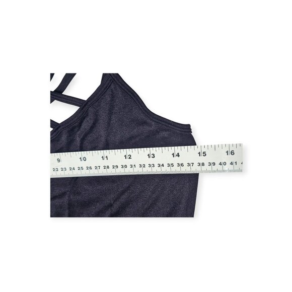Zenana Womens Long Cami Triple Criss-Cross Straps L / XL Black Nylon/Spandex - Picture 4 of 5